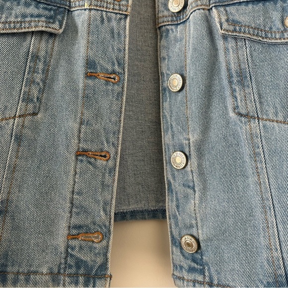 Forever21 Cropped Jean Jacket Blue Denim Nashville Rodeo Western Festival Casual - Picture 4 of 12